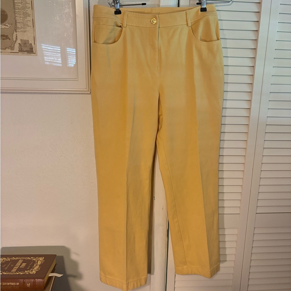 ST. JOHN Yellow Women's Pants high waist/crop